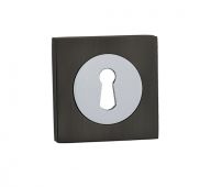 FGSESC-GMG - Fortessa Gotham Square Keyhole Escutcheons (Gun Metal Grey/Polished Chrome)
