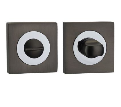 Click Here To Enlarge This Photo Of FGWCSTT-GMG - Fortessa Gotham Square Bathroom Turn & Release (Gun Metal Grey/Polished Chrome)