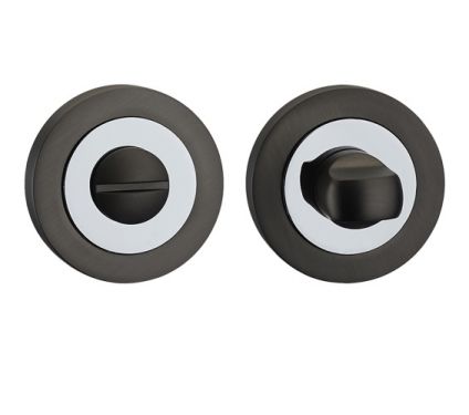 Click Here To Enlarge This Photo Of FGWCTT-GMG - Fortessa Gotham Round Bathroom Turn & Release (Gun Metal Grey/Polished Chrome)