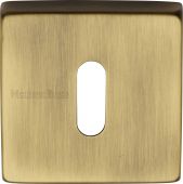 SQ5002-AT Heritage Brass Square Key Escutcheon Antique Brass Finish