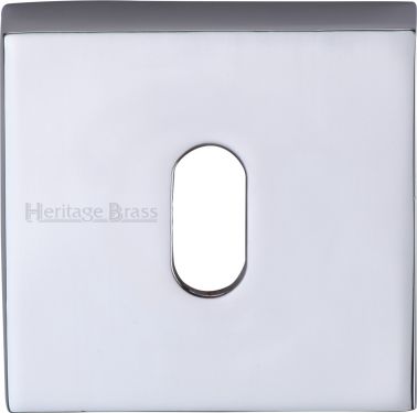 Click Here To Enlarge This Photo Of SQ5002-PC Heritage Brass Square Key Escutcheon Polished Chrome Finish