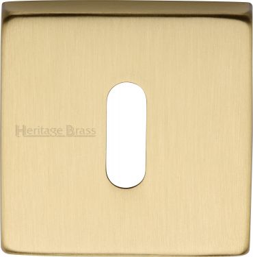 Click Here To Enlarge This Photo Of SQ5002-SB Heritage Brass Square Key Escutcheon Satin Brass Finish