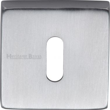 Click Here To Enlarge This Photo Of SQ5002-SC Heritage Brass Square Key Escutcheon Satin Chrome Finish