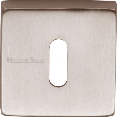 Click Here To Enlarge This Photo Of SQ5002-SN Heritage Brass Square Key Escutcheon Satin Nickel Finish