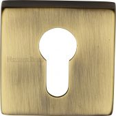 SQ5004-AT Heritage Brass Euro Profile Cylinder Escutcheon Antique Brass Finish