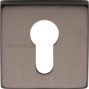 Click Here To Enlarge This Photo Of SQ5004-MB Heritage Brass Euro Profile Cylinder Escutcheon Matt Bronze Finish