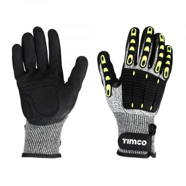 Click Here To Enlarge This Photo Of TIMCO - Impact Cut Glove - Sandy Nitrile Coated HPPE Fibre and Glass Fibre Gloves with TPR Pads
