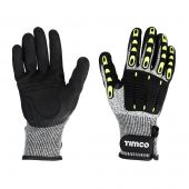 TIMCO - Impact Cut Glove - Sandy Nitrile Coated HPPE Fibre and Glass Fibre Gloves with TPR Pads