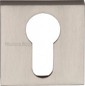 SQ5004-SN Heritage Brass Euro Profile Cylinder Escutcheon Satin Nickel Finish