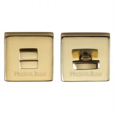 Click Here To Enlarge This Photo Of SQ5040-PB Heritage Brass Square Thumbturn & Emergency Release Polished Brass Finish