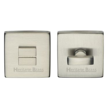 Click Here To Enlarge This Photo Of SQ5040-SN Heritage Brass Square Thumbturn & Emergency Release Satin Nickel Finish