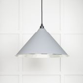 45433BI From The Anvil Hammered Nickel Hockley Pendant in Birch Hammered Nickel