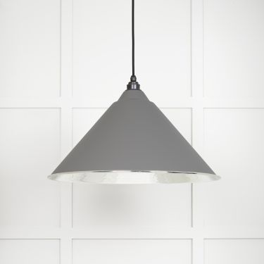 Click Here To Enlarge This Photo Of 45433BL From The Anvil Hammered Nickel Hockley Pendant in Bluff Hammered Nickel