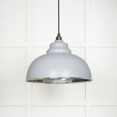 Click Here To Enlarge This Photo Of 45472BI From The Anvil Hammered Nickel Harborne Pendant in Birch Hammered Nickel