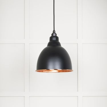 Click Here To Enlarge This Photo Of 49500EB From The Anvil Hammered Copper Brindley Pendant in Elan Black Hammered Copper