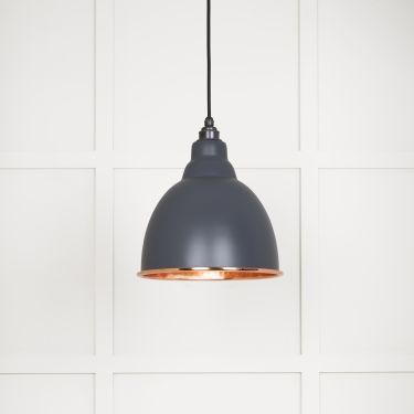 Click Here To Enlarge This Photo Of 49500SL From The Anvil Hammered Copper Brindley Pendant in Slate Hammered Copper