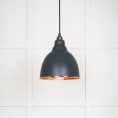 49500SO From The Anvil Hammered Copper Brindley Pendant in Soot Hammered Copper