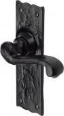 TC110 M.Marcus The Tudor Collection Door Handle Lever Latch Shropshire Design Black Iron