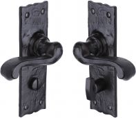 TC120 M.Marcus The Tudor Collection Door Handle For Bathroom Shropshire Design Black Iron