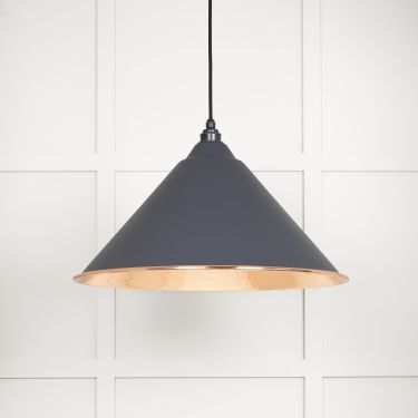 Click Here To Enlarge This Photo Of 49503SL From The Anvil Hammered Copper Hockley Pendant in Slate Hammered Copper