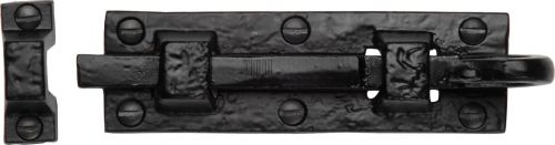 Click Here To Enlarge This Photo Of TC158 102 M.Marcus The Tudor Collection Door Bolt Straight 4" Black Iron