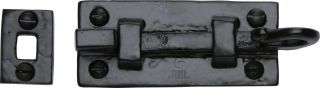 TC158 76 M.Marcus The Tudor Collection Door Bolt Straight 3" Black Iron