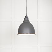 49507BL From The Anvil White Gloss Brindley Pendant in Bluff Accent