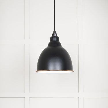 Click Here To Enlarge This Photo Of 49507EB From The Anvil White Gloss Brindley Pendant in Elan Black Accent