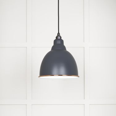 Click Here To Enlarge This Photo Of 49507SL From The Anvil White Gloss Brindley Pendant in Slate Accent