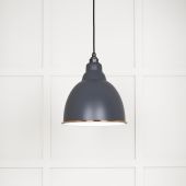 49507SL From The Anvil White Gloss Brindley Pendant in Slate Accent