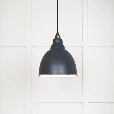 Click Here To Enlarge This Photo Of 49507SO From The Anvil White Gloss Brindley Pendant in Soot Accent