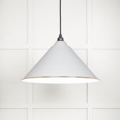 49510F From The Anvil White Gloss Hockley Pendant in Flock Accent