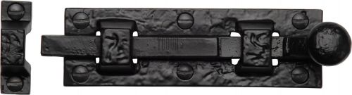 Click Here To Enlarge This Photo Of TC168 102 M.Marcus The Tudor Collection Door Bolt Straight 4" Black Iron