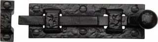 TC168 102 M.Marcus The Tudor Collection Door Bolt Straight 4" Black Iron