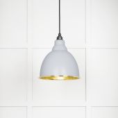 49517BI From The Anvil Hammered Brass Brindley Pendant in Birch Hammered Brass