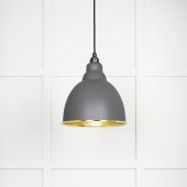 49517BL From The Anvil Hammered Brass Brindley Pendant in Bluff Hammered Brass