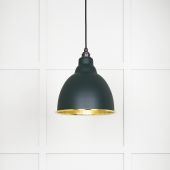 49517DI From The Anvil Hammered Brass Brindley Pendant in Dingle Hammered Brass