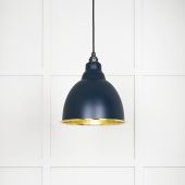 49517DU From The Anvil Hammered Brass Brindley Pendant in Dusk Hammered Brass