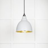 49517F From The Anvil Hammered Brass Brindley Pendant in Flock Hammered Brass
