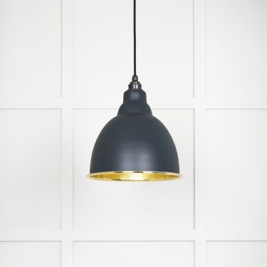 Click Here To Enlarge This Photo Of 49517SO From The Anvil Hammered Brass Brindley Pendant in Soot Hammered Brass