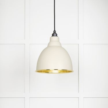 Click Here To Enlarge This Photo Of 49517TE From The Anvil Hammered Brass Brindley Pendant in Teasel Hammered Brass