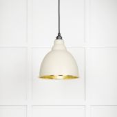 49517TE From The Anvil Hammered Brass Brindley Pendant in Teasel Hammered Brass