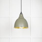 49517TU From The Anvil Hammered Brass Brindley Pendant in Tump Hammered Brass