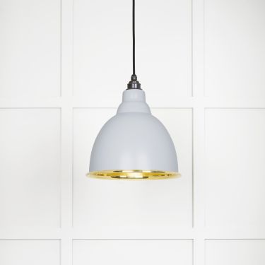 Click Here To Enlarge This Photo Of 49518BI From The Anvil Smooth Brass Brindley Pendant in Birch Smooth Brass