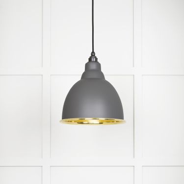 Click Here To Enlarge This Photo Of 49518BL From The Anvil Smooth Brass Brindley Pendant in Bluff Smooth Brass