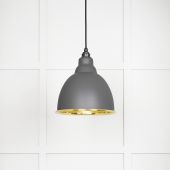 49518BL From The Anvil Smooth Brass Brindley Pendant in Bluff Smooth Brass