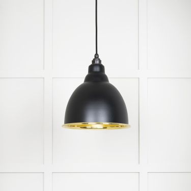 Click Here To Enlarge This Photo Of 49518EB From The Anvil Smooth Brass Brindley Pendant in Elan Black Smooth Brass