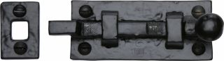 TC169 76 M.Marcus The Tudor Collection Door Bolt Necked 3" Black Iron