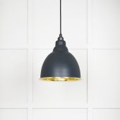 49518SO From The Anvil Smooth Brass Brindley Pendant in Soot Smooth Brass
