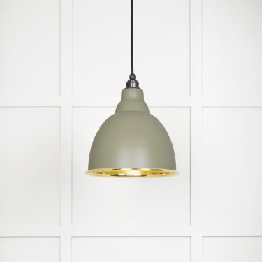 Click Here To Enlarge This Photo Of 49518TU From The Anvil Smooth Brass Brindley Pendant in Tump Smooth Brass